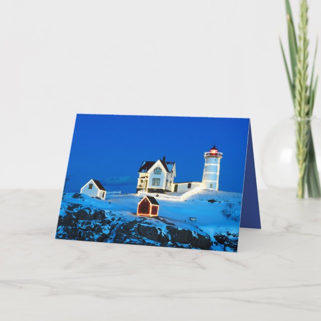 Cartes Pour Fêtes Annuelles Joyeux Noël Nubble Lighthouse (Devant)