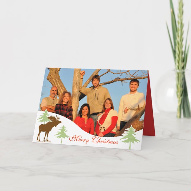 Cartes Pour Fêtes Annuelles Joyeux Noël Oie 3 pins (Devant)