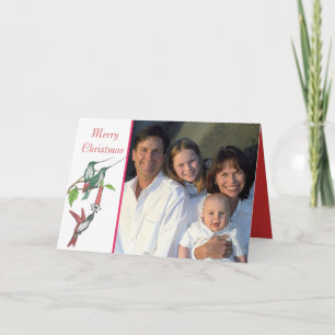 Cartes Pour Fêtes Annuelles Joyeux Noël Oiseaux Vintage Photo de Votre Famille