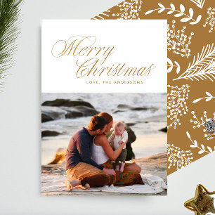 Cartes Pour Fêtes Annuelles Joyeux Noël Or Élégant Traditionnel