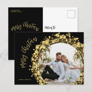 Cartes Pour Fêtes Annuelles Joyeux Noël or et noir