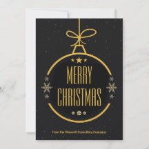 Joyeux Noël Or Noir Élégant Entreprise Personnalis