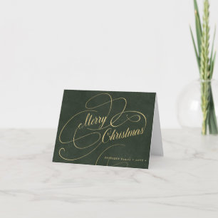Cartes Pour Fêtes Annuelles Joyeux Noël or script rouge élégant
