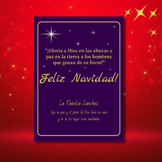 Cartes Pour Fêtes Annuelles Joyeux Noël Or & Violet Luc 2:14 Verset
