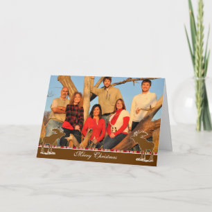 Cartes Pour Fêtes Annuelles Joyeux Noël Orignal Contour Blanc