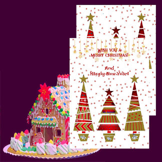 Cartes Pour Fêtes Annuelles Joyeux Noël Ornament Or Décor Flocon de neige