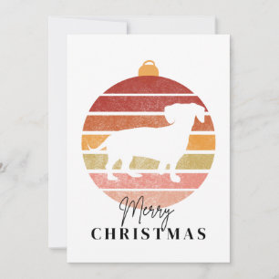 Cartes Pour Fêtes Annuelles Joyeux Noël Ornement Dachshund Chien Silhouette
