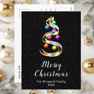 Cartes Pour Fêtes Annuelles Joyeux Noël Ornements Arc-en-Ciel et Noir