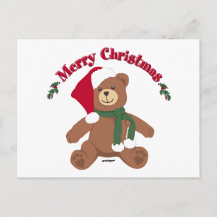 Cartes Pour Fêtes Annuelles Joyeux Noël Ours en peluche