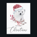 Cartes Pour Fêtes Annuelles Joyeux Noël. Ours polaire<br><div class="desc">Carte postale de l'ours polaire mignon "Joyeux Noël".</div>