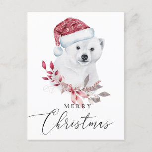 Cartes Pour Fêtes Annuelles Joyeux Noël. Ours polaire