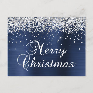 Cartes Pour Fêtes Annuelles Joyeux Noël Paillettes Argentées Feuille de métal