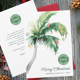 Cartes Pour Fêtes Annuelles Joyeux Noël Palm Tree Coastal Business Logo