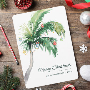 Cartes Pour Fêtes Annuelles Joyeux Noël Palm Tree Côte tropicale