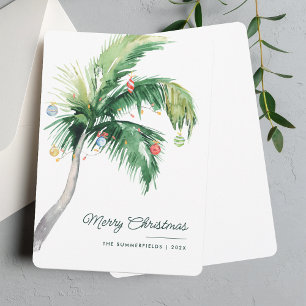 Cartes Pour Fêtes Annuelles Joyeux Noël Palm Tree Famille côtière