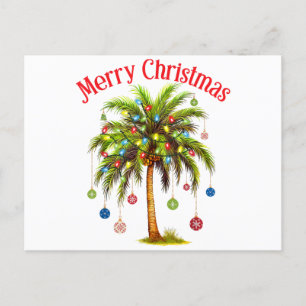 Cartes Pour Fêtes Annuelles Joyeux Noël Palm Tree Light Hawaiian Tropical