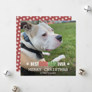 Cartes Pour Fêtes Annuelles Joyeux Noël Papa Chien De La Photo Chien Plat