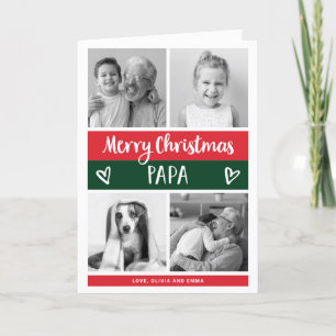 Cartes Pour Fêtes Annuelles Joyeux Noël Papa Grille photo couleur