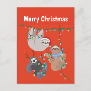 Cartes Pour Fêtes Annuelles Joyeux Noël Paresseux