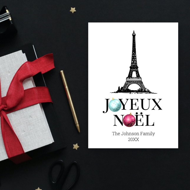 Cartes Pour Fêtes Annuelles Joyeux Noel Paris Tour Eiffel Noël (Créateur téléchargé)