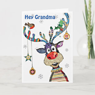 CARTES POUR FÊTES ANNUELLES *JOYEUX NOËL PASSÉ AVEC GRAND-MÈRE FÊTES