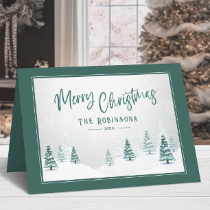 Cartes Pour Fêtes Annuelles Joyeux Noël Pays Élégant Épinette d'hiver