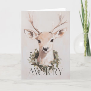 Cartes Pour Fêtes Annuelles Joyeux Noël Peinture Deer Design