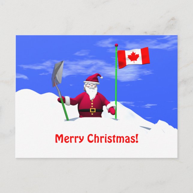 Cartes Pour Fêtes Annuelles Joyeux Noël Père Noël au Canada (Devant)