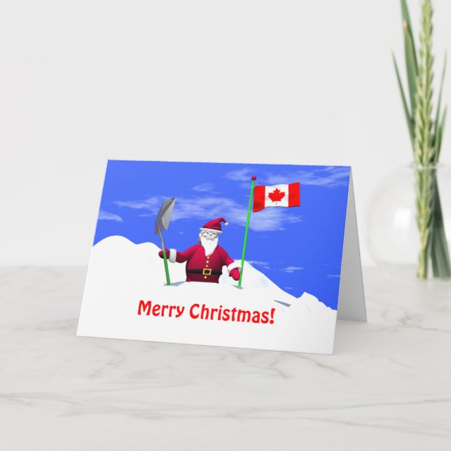 Cartes Pour Fêtes Annuelles Joyeux Noël Père Noël au Canada (Devant)