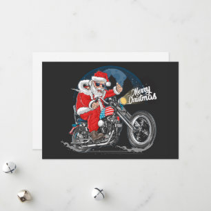 Cartes Pour Fêtes Annuelles Joyeux Noël Père Noël Biker