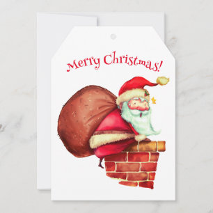 Cartes Pour Fêtes Annuelles Joyeux Noël Père Noël Cheminée