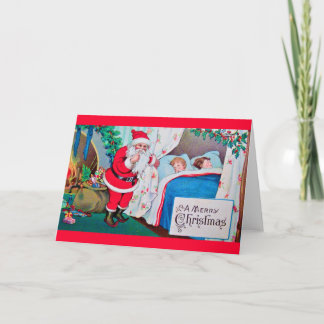 Cartes Pour Fêtes Annuelles Joyeux Noël (Père Noël - Enfants dormant)