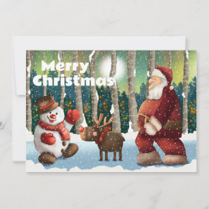 Cartes Pour Fêtes Annuelles Joyeux Noël Père Noël et amis