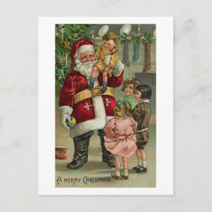 Cartes Pour Fêtes Annuelles Joyeux Noël Père Noël et enfants