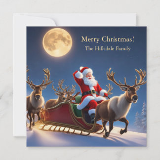 Cartes Pour Fêtes Annuelles Joyeux Noël Père Noël et Reindeer