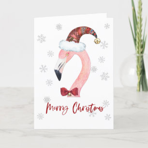 Cartes Pour Fêtes Annuelles Joyeux Noël Père Noël Flamant rose Noël