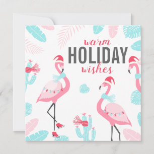 Cartes Pour Fêtes Annuelles Joyeux Noël Père Noël Flamant Vacances Photo
