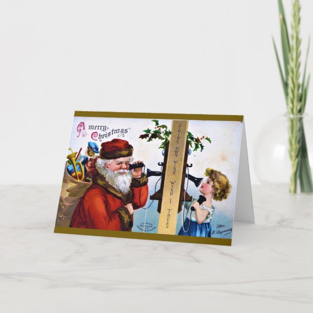 Cartes Pour Fêtes Annuelles Joyeux Noël - Père Noël parle à l'enfant (Devant)