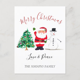 Cartes Pour Fêtes Annuelles Joyeux Noël Père Noël Snowman