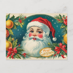 Cartes Pour Fêtes Annuelles Joyeux Noël Père Noël vintage avec ornements