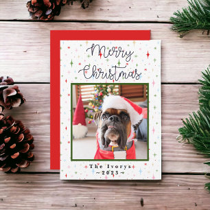 Cartes Pour Fêtes Annuelles Joyeux Noël personnalisé animal de compagnie photo