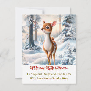 Cartes Pour Fêtes Annuelles Joyeux Noël Personnalisé Bébé Cerf Mignon