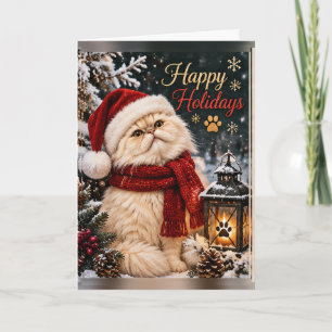 Cartes Pour Fêtes Annuelles Joyeux Noël personnalisé Chat Persan de Noël 