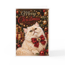 Joyeux Noël personnalisé Chat Persan plié Ho