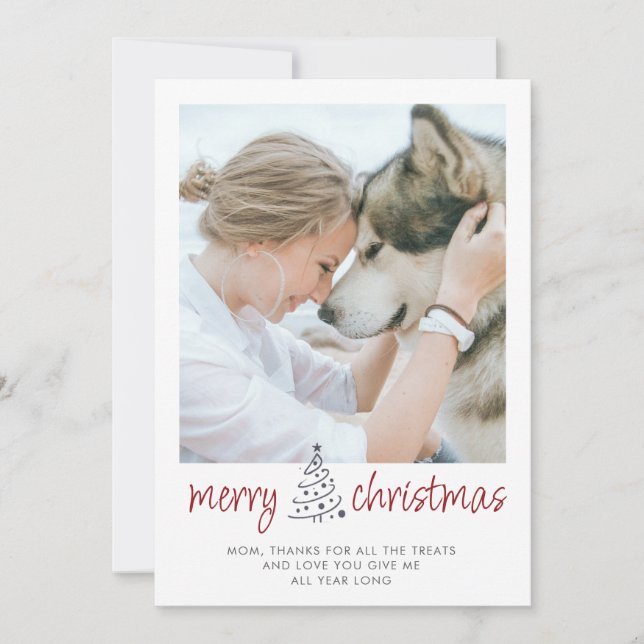 Cartes Pour Fêtes Annuelles Joyeux Noël personnalisé Chien Maman Animal de com (Devant)