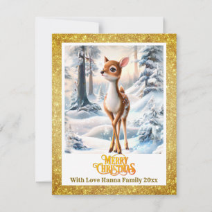 Cartes Pour Fêtes Annuelles Joyeux Noël Personnalisé Je Cerf Bébé Mignon