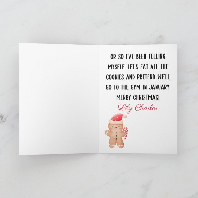 Cartes Pour Fêtes Annuelles Joyeux Noël personnalisé pain d'épices pour amis  (Intérieur)
