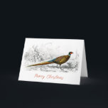Cartes Pour Fêtes Annuelles Joyeux Noël Pheasant art vintage plié<br><div class="desc">Joyeux Noël Pheasant Vintage Art Plié Carte de voeux de Noël. Personnalisez le texte - texte modifiable à l'intérieur pour modifier ou supprimer. Joyeux Noël. Faisan à cou d'anneau illustré par Charles Dessalines D'Orbigny (1806-1876). Illustration vintage art du domaine public. Amélioré et retouché.</div>