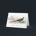 Cartes Pour Fêtes Annuelles Joyeux Noël Pheasant art vintage plié<br><div class="desc">Joyeux Noël Pheasant Vintage Art Plié Carte de voeux de Noël. Personnalisez le texte - texte modifiable à l'intérieur pour modifier ou supprimer. Joyeux Noël. Faisan à cou d'anneau illustré par Charles Dessalines D'Orbigny (1806-1876). Illustration vintage art du domaine public. Amélioré et retouché.</div>