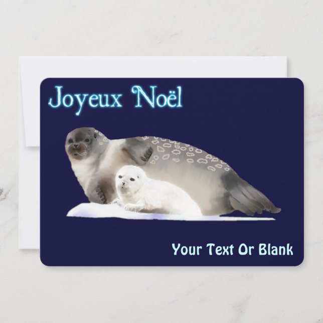 Cartes Pour Fêtes Annuelles Joyeux Noël - Phoque annelé (Devant)